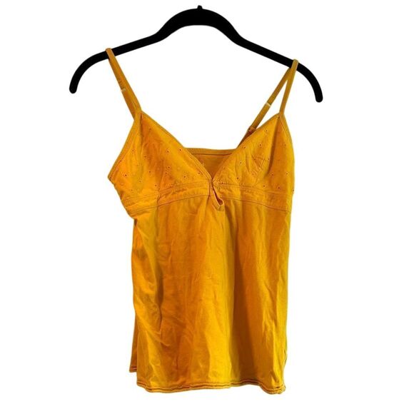 Vibrant Yellow Spaghetti Strap Camisole Top with Eyelet‎ Detail Tank Size S B10 - Picture 1 of 8